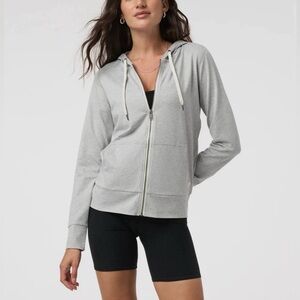 Vuori Pale Grey Heather Performance 2.0 Hoodie small